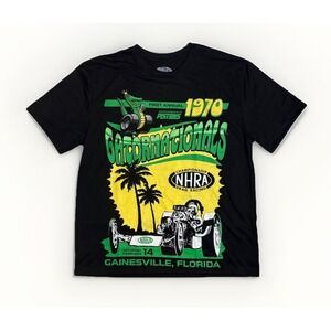 NHRA Gatornationals Graphic Print T-shirt Black Short Sleeve Mens Size Medium